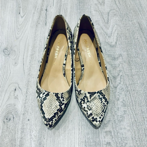Joe Fresh Snake Print Block Heels Size 6 - Picture 3 of 6